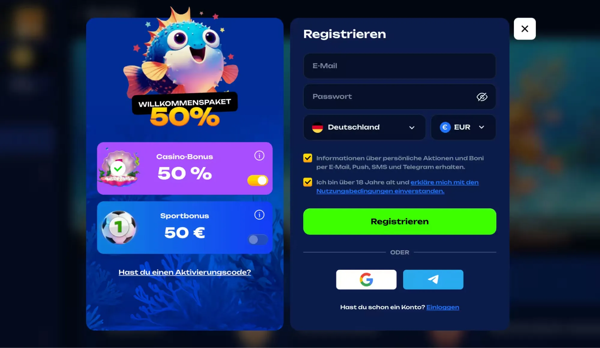 Fugu Casino 500 Free Spins: Verteilung auf vier Einzahlungen